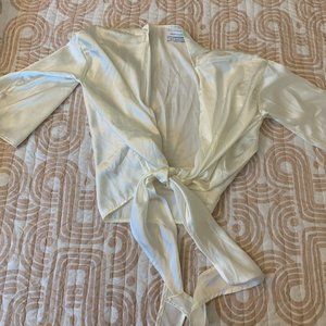 Urban Outfitters Silky Cream Wrap Top ☁️